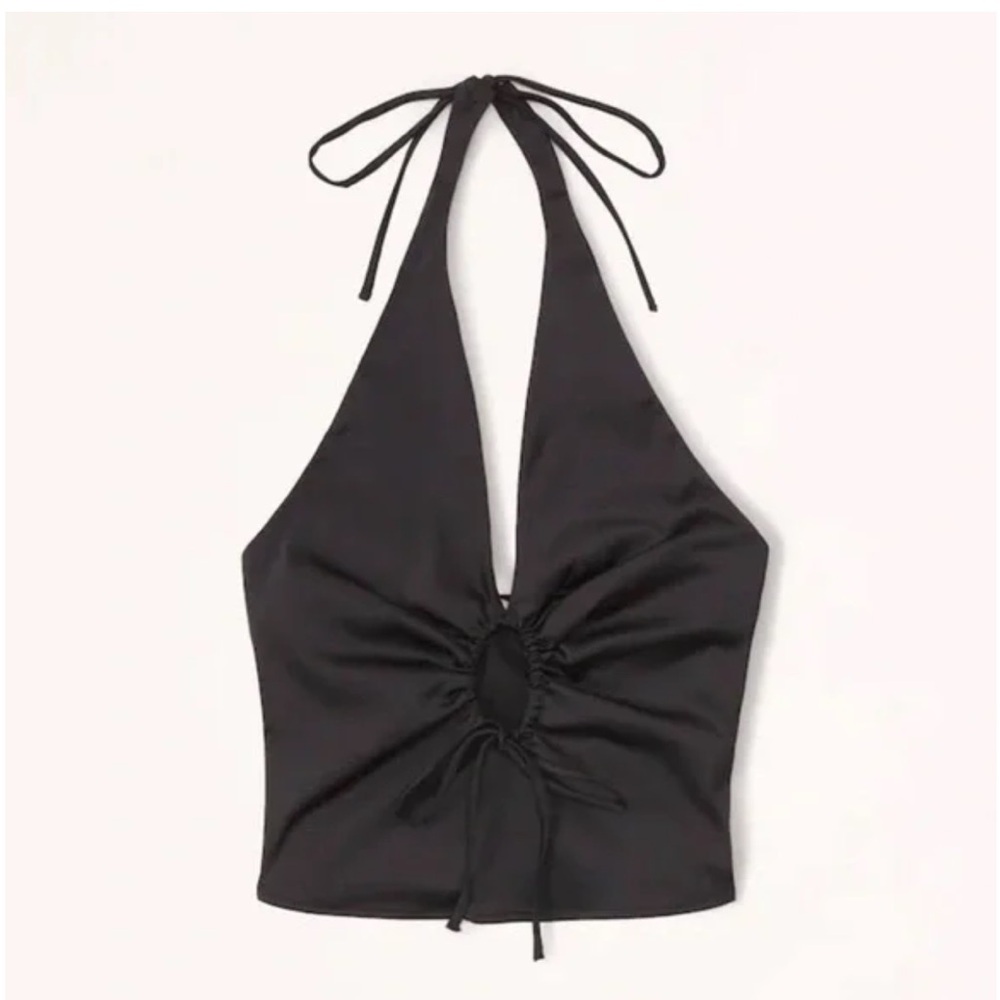 Abercrombie & Fitch Black Ruched Top